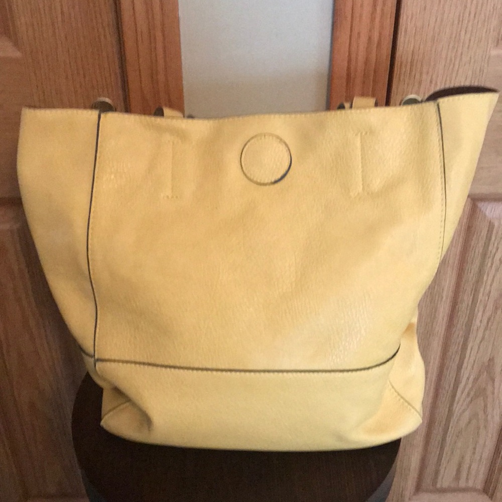 Yellow leather hand bag